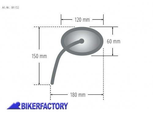 Specchietto Moto Custom Cromato Agila