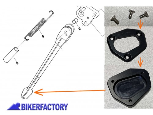 LOTTO 3 pz - Base maggiorata cavalletto laterale x BMW S 1000 RR ('10 - '14)