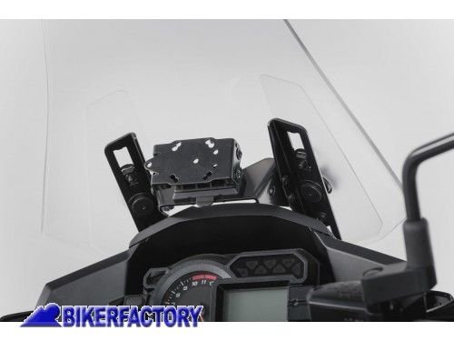 BikerFactory Supporto SW Motech agganci cupolino per GPS con QUICK LOCK specifico per KAWASAKI Versys 1000 15 17 GPS 08 646 10800 B 1032024