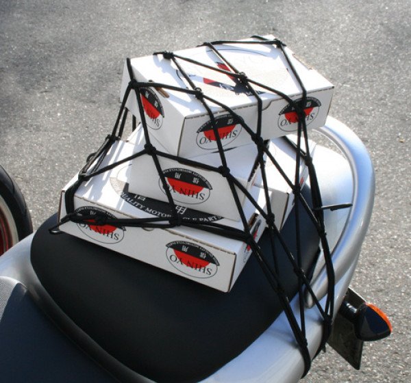Rete elastica ( ragno ) colore rosso per fissaggio bagagli moto  art.PW.00.395 114