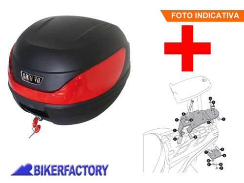 BikerFactory Kit completo bauletto 32 lt e piastra di aggancio per scooter HONDA S Wing 125 150 07 12 GPT 01 8011 30032 B 1050597