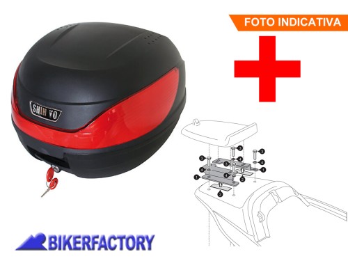 BikerFactory Kit completo bauletto 32 lt e piastra di aggancio per scooter HONDA SW T 400 09 12 GPT 01 8012 30032 B 1050599