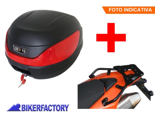 BikerFactory Kit completo bauletto 32 lt e portapacchi specifico per KTM 690 Enduro R GPT 04 439 100 B PW M 1049114