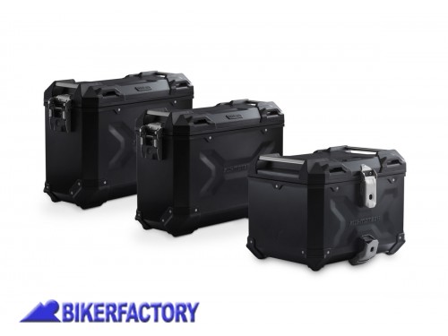 BikerFactory Kit avventura bagagli borse laterali e bauletto TRAX ADVENTURE SW Motech colore nero per MOTO GUZZI V85 TT Travel ADV 17 925 75000 B 1044394