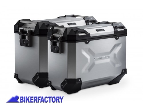 BikerFactory Kit borse laterali in alluminio SW Motech TRAX ADVENTURE 45 37 colore argento con telai PRO per Yamaha Tener%C3%A8 700 KFT 06 799 70002 S 1048735
