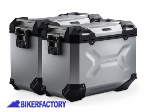 BikerFactory Kit borse laterali in alluminio SW Motech TRAX ADVENTURE 45 45 colore ARGENTO per HONDA XL750 Transalp KFT 01 070 70100 S 1048515
