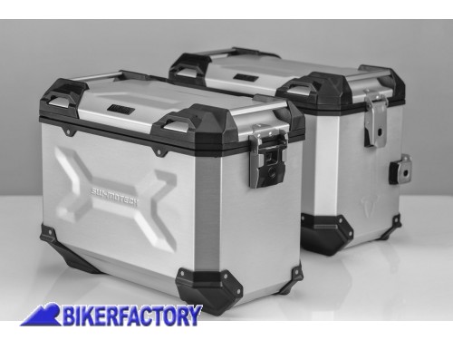 BikerFactory Kit borse laterali in alluminio SW Motech TRAX ADVENTURE 45 45 colore argento per HONDA VFR 800 X Crossrunner 15 in poi KFT 01 548 70100 S 1032604