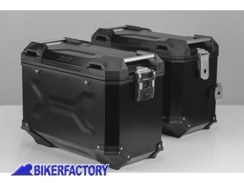 BikerFactory Kit borse laterali in alluminio SW Motech TRAX ADVENTURE 45 45 colore nero per TRIUMPH Tiger Explorer 1200 ARTICOLO IN ESAURIMENTO KFT 11 483 70100 B 9 1033400