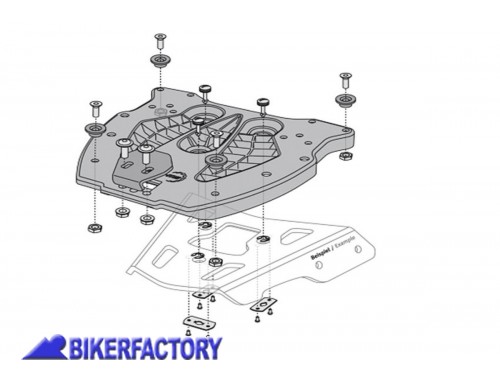 BikerFactory Piatto adattatore per portapacchi SW Motech ALU RACK a sgancio rapido per bauletti TRAX GPT 00 152 400 1000374