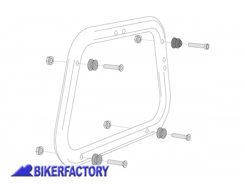 BikerFactory Adattatori funghetti telai EVO SW Motech per borse AERO KFT 00 152 22500 B 1001157