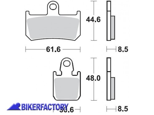 BikerFactory LOTTO 2 pz Pastiglie anteriori BRAKING semi metalliche sinterizzate in mescola CM55 Solo 1 lotto disponibile BR 928CM55 02 1050890