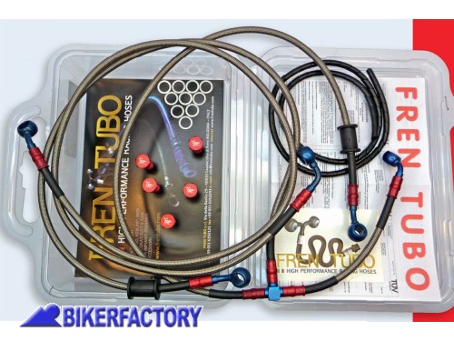 BikerFactory Kit tubi freno Frentubo tipo 1 con tubi e raccordi in acciaio DIRETTI per Suzuki BANDIT 650 05 06 1016731