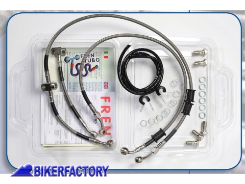 BikerFactory Kit tubi freno Frentubo tipo 1 con tubi e raccordi in acciaio per Honda CRF 1000 AFRICA TWIN 16 17 con ABS 1045343
