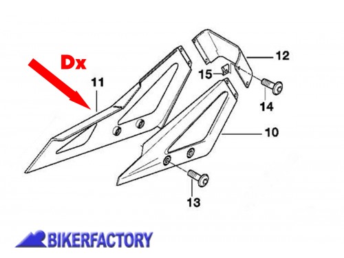 BikerFactory Sostegno parafango posteriore lato Dx per BMW F650 F650ST 93 in poi ultimo in stock BKF 07 0015 1047761