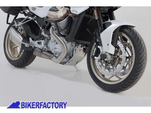 BikerFactory Paracoppa paramotore protezione sottoscocca SW Motech in alluminio ARGENTO per Moto Guzzi V100 Mandello Mandello S MSS 17 038 10000 S 1048495