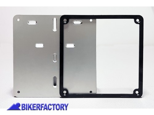 BikerFactory LOTTO 2 pz Portatarga in alluminio anodizzato colore ARGENTO con cornice NERA per BMW R 80 GS 1 serie R 80 ST BKF 07 9028 02 1051024