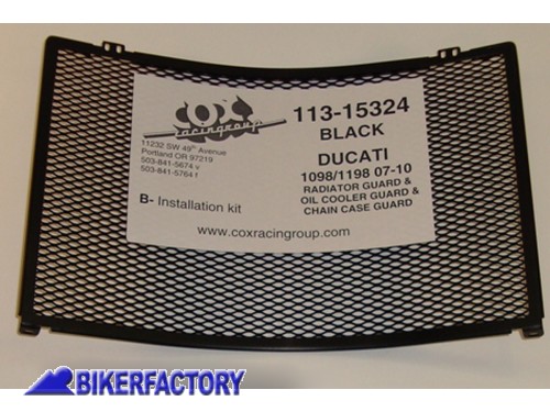 BikerFactory Griglia Protezione radiatore Cox Racing Group per Ducati 1098 1198 solo 1 disponibile COX22 113 15304 1019450