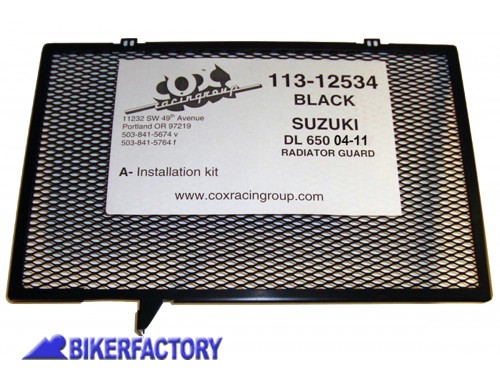 BikerFactory LOTTO 2 pz Griglia Protezione radiatore Cox Racing Group per Suzuki DL650 Solo 1 lotto disponibile COX05 113 12534 03 1051144