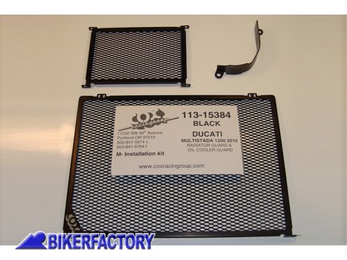 BikerFactory LOTTO 2 pz Kit Griglia Protezione radiatore e radiatore olio Cox Racing Group per Ducati Multistrada 1200 Solo 1 lotto disponibile COX22 113 15384 1051149