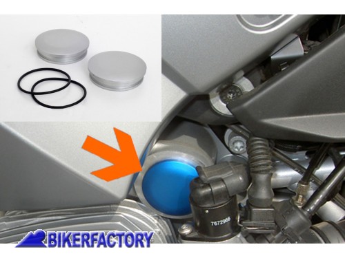 BikerFactory Coppia tappi Telelever Anodizzati colore ARGENTO x BMW R 1200 GS R S ST e Adventure BKF 07 2600 S 1024883