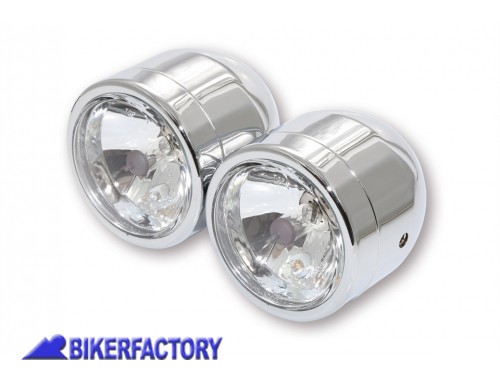 BikerFactory Fari anteriori rotondi doppi cromati %C3%98 89 mm con lampadine H4 H7 Prodotto generico non specifico per questo modello di moto SOLO UNO DISPONIBILE PW 00 223 334 1033416