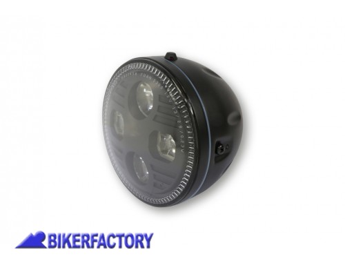 BikerFactory Faro anteriore rotondo modello ATLANTA %C3%98 146 mm NERO agganci laterali Prodotto generico non specifico per questo modello di moto SOLO UNO DISPONIBILE PW 00 223 001 1047530