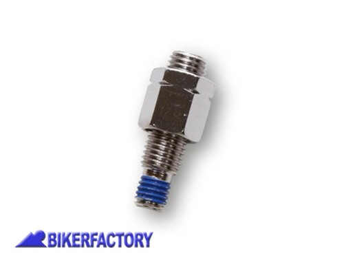 BikerFactory Adattatore CROMATO per specchietto retrovisore con braccetto filettato M8 x 1 25 a vite M10 x 1 25 avvitatura sinistra SOLO 2 DISPONIBILI PW 00 304 042 1027422