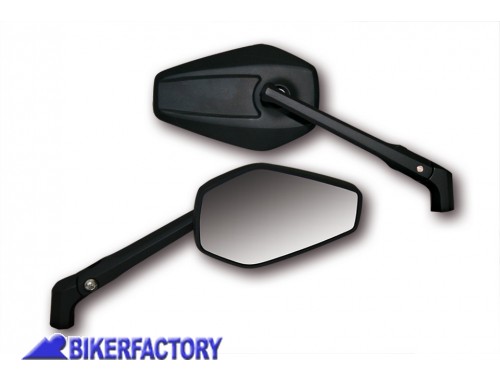 BikerFactory Coppia specchietti retrovisori Dx Sx mod BOOSTER 2 in alluminio nero Fil M10 Prodotto generico non specifico per questo modello di moto PW 00 301 145 1027829