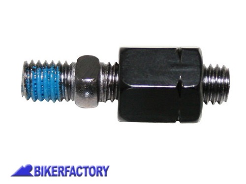 BikerFactory LOTTO 2 pz Adattatore NERO per specchietto retrovisore con braccetto filettato M8 x 1 25 ad vite M8 x 1 25 avvitatura sinistra Solo 1 disponibile PW 00 304 047 02 1051071