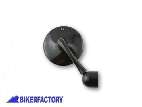 BikerFactory Specchietto retrovisore fine manubrio mod HIGHSIDER CLASSIC nero con clamp universale aggancio a destra o sinistra PW 00 301 008 1037881